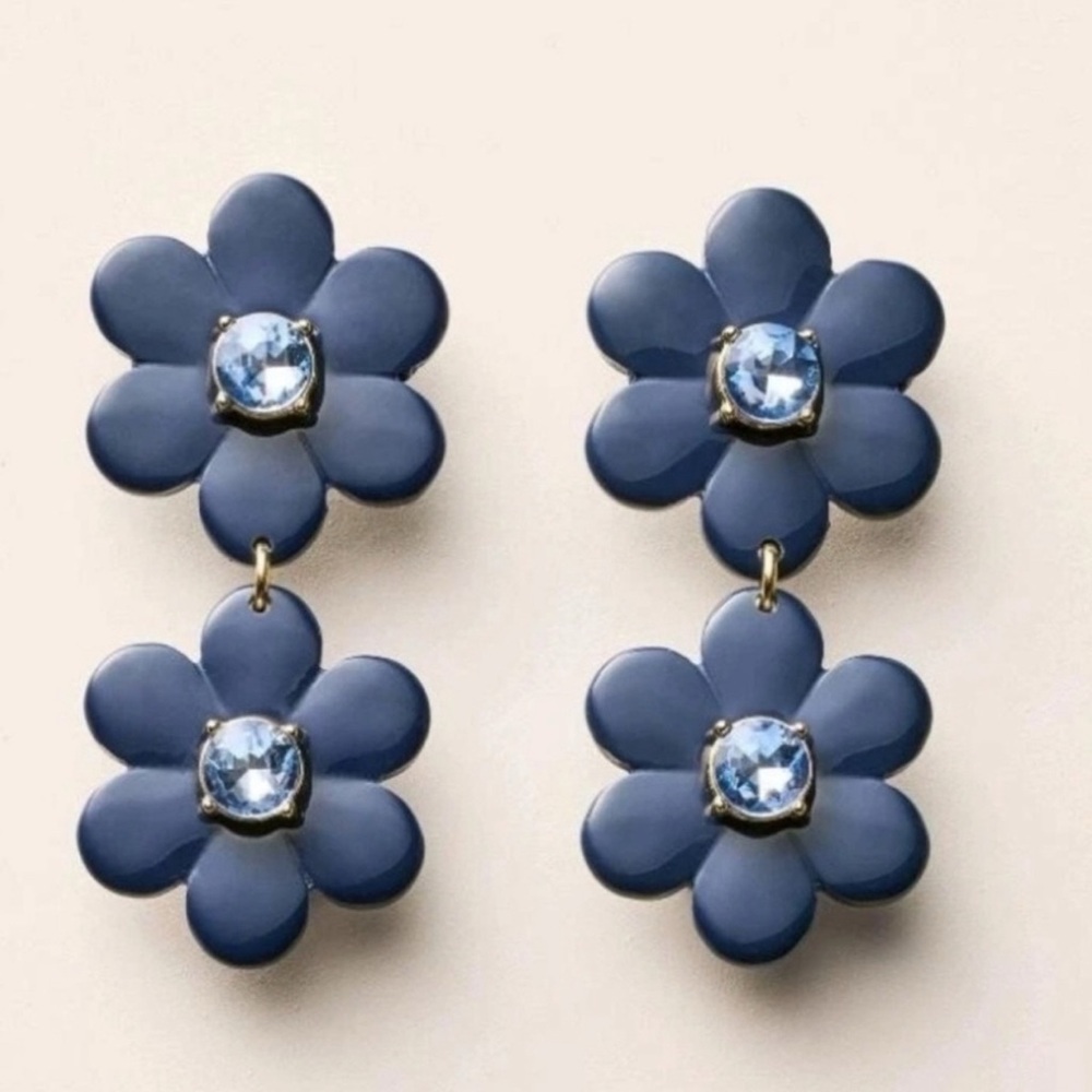 Kate Spade NY & Target Blue Floral Linear Earrings NIB/NWT